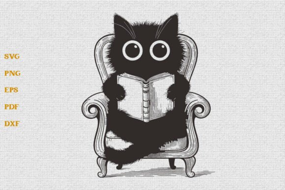 Cat Sitting Chair Reading Book SVG PNG: A Designer’s Real-World Review