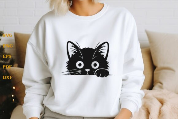 Peeking Cat SVG: A Playful Embroidery Design for Lighthearted Projects