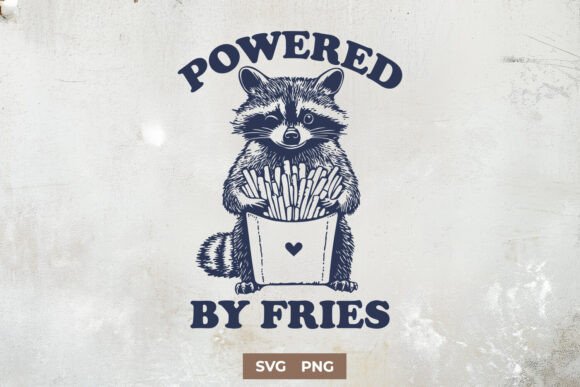 Powered by Fries Raccoon Funny Food SVG Review